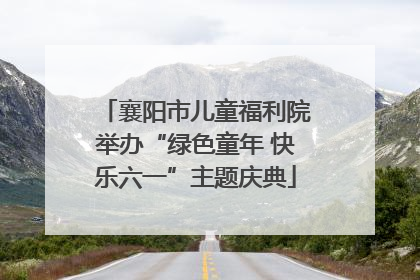 襄阳市儿童福利院举办“绿色童年 快乐六一”主题庆典