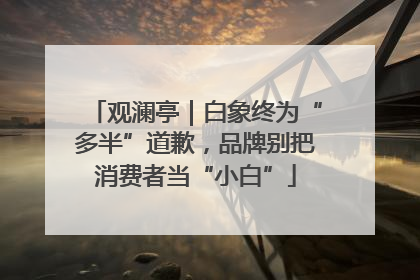 观澜亭｜白象终为“多半”道歉，品牌别把消费者当“小白”
