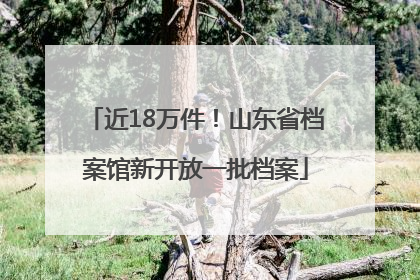 近18万件！山东省档案馆新开放一批档案