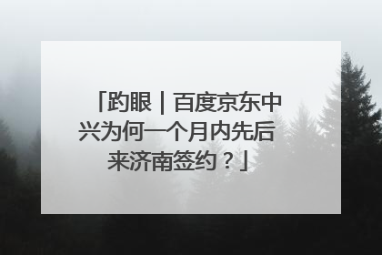 趵眼｜百度京东中兴为何一个月内先后来济南签约？