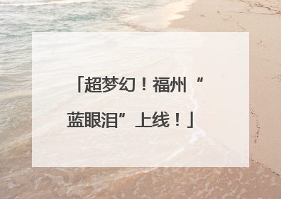 超梦幻！福州“蓝眼泪”上线！