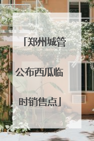 郑州城管公布西瓜临时销售点