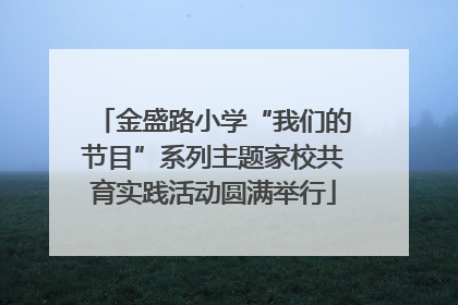 金盛路小学“我们的节目”系列主题家校共育实践活动圆满举行