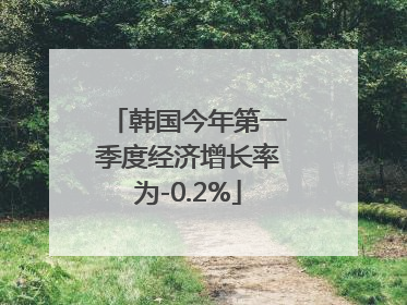 韩国今年第一季度经济增长率为-0.2%
