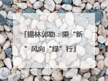 锡林郭勒：乘“新”风向“绿”行
