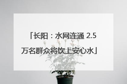长阳：水网连通 2.5万名群众将饮上安心水