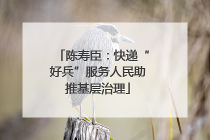 陈寿臣：快递“好兵”服务人民助推基层治理