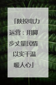 陕投电力运营：用脚步丈量民情 以实干温暖人心
