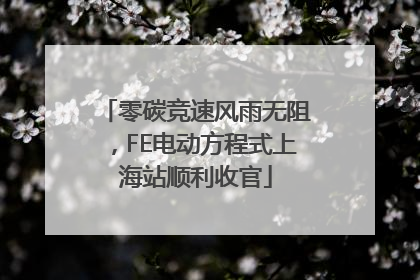 零碳竞速风雨无阻，FE电动方程式上海站顺利收官