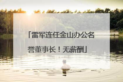 雷军连任金山办公名誉董事长！无薪酬