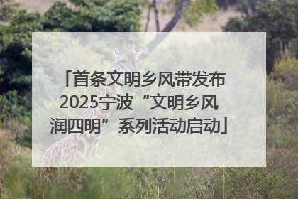 首条文明乡风带发布 2025宁波“文明乡风润四明”系列活动启动