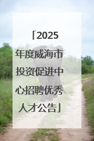 2025年度威海市投资促进中心招聘优秀人才公告