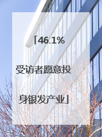 46.1%受访者愿意投身银发产业