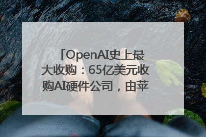 OpenAI史上最大收购：65亿美元收购AI硬件公司，由苹果前设计总监创办